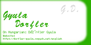 gyula dorfler business card